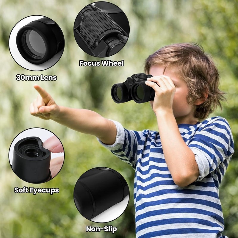 DR ANISON Binoculars for Kids Toy Binoculars Set for Age 3-12 Years Old Boys Girls Outside Play, Bird Watching, Camping, Educational Learning, Birthday Presents - Image 2